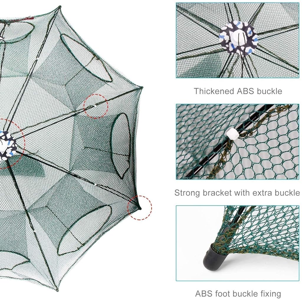 ZORBES® Fishing Net,Fish Net,Bait Fish Trap Cast NetFolded Angling Outdoor Appliance(8 Sides 8 Holes) ZORBES® Fishing Net,Fish Net,Bait Fish Trap Cast NetFolded Angling Outdoor Appliance(8 Sides 8 Holes)